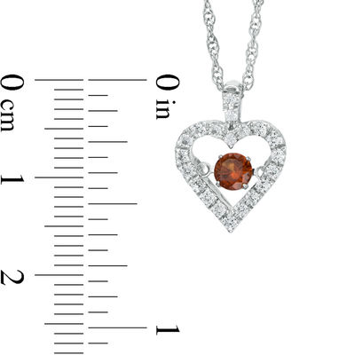 Unstoppable Love™ Garnet and Lab-Created White Sapphire Heart Pendant in Sterling Silver