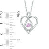 Unstoppable Love™ 4.0mm Lab-Created Pink and White Sapphire Infinity in Heart Pendant in Sterling Silver