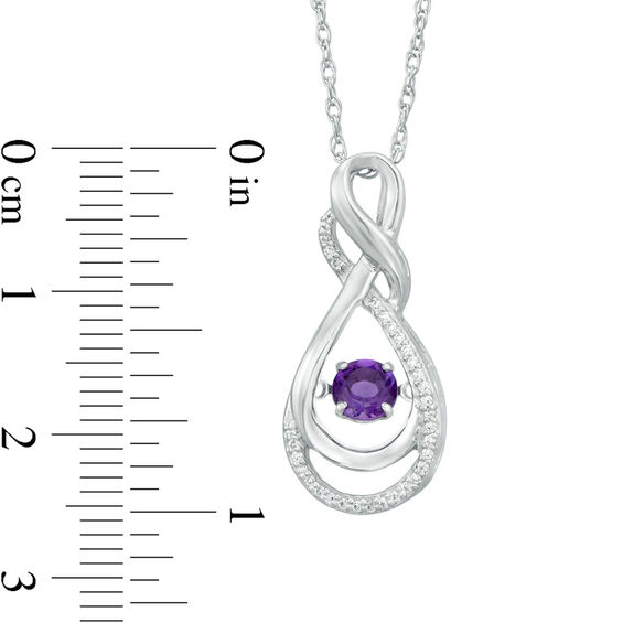 Unstoppable Love™ 4.5mm Amethyst and 0.07 CT. T.W. Diamond Layered Infinity Pendant in Sterling Silver