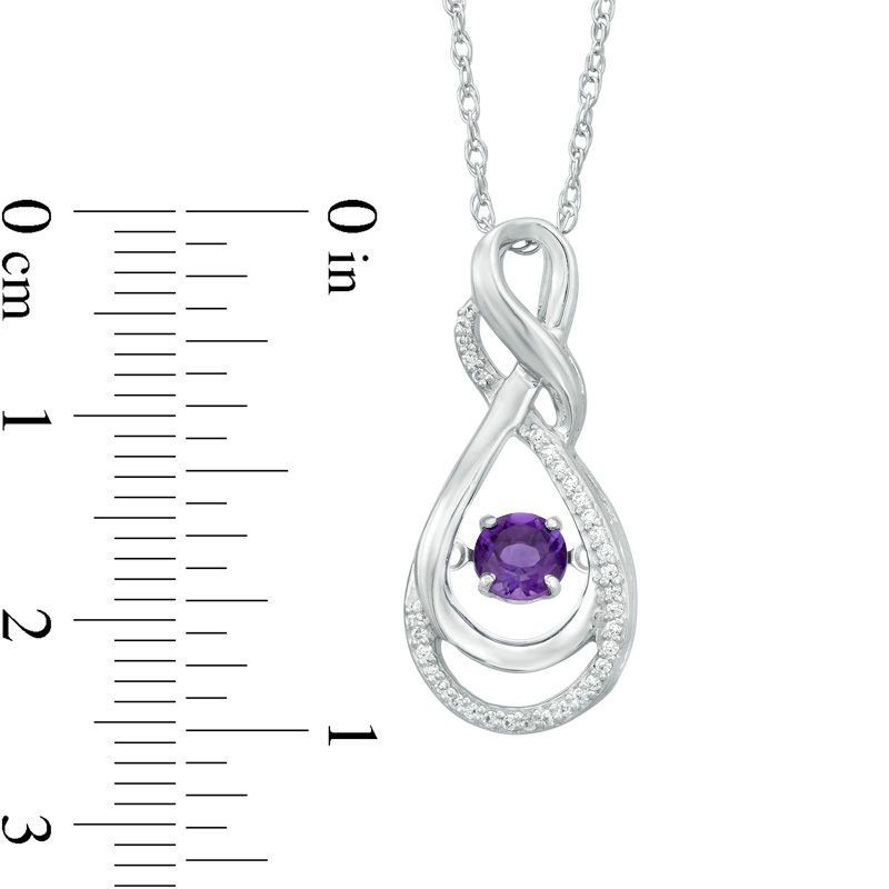 Unstoppable Love™ 4.5mm Amethyst and 0.07 CT. T.W. Diamond Layered Infinity Pendant in Sterling Silver