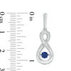 Unstoppable Love™ Lab-Created Blue Sapphire and 0.09 CT. T.W. Diamond Infinity Drop Earrings in Sterling Silver