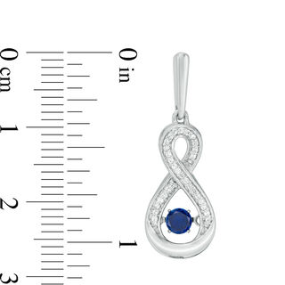 Unstoppable Love™ Lab-Created Blue Sapphire and 0.09 CT. T.W. Diamond Infinity Drop Earrings in Sterling Silver