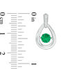 Unstoppable Love™ 5.0mm Lab-Created Emerald and 0.04 CT. T.W. Diamond Doorknocker Teardrop Earrings in Sterling Silver