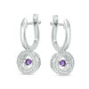 Thumbnail Image 0 of Unstoppable Love™ Amethyst and Lab-Created White Sapphire Circle Drop Earrings in Sterling Silver