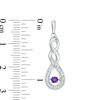 Unstoppable Love™ Amethyst and 0.09 CT. T.W. Diamond Cascading Twist Teardrop Earrings in Sterling Silver