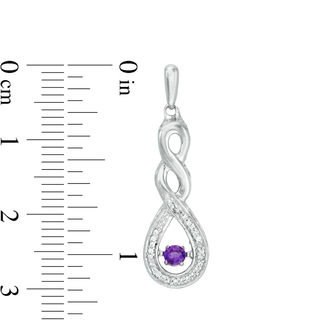 Unstoppable Love™ Amethyst and 0.09 CT. T.W. Diamond Cascading Twist Teardrop Earrings in Sterling Silver