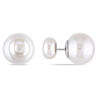 Thumbnail Image 0 of 8.0-13.0mm Button Freshwater Cultured Pearl Reversible Stud Earrings in Sterling Silver