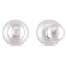 8.0-13.0mm Button Freshwater Cultured Pearl Reversible Stud Earrings in Sterling Silver