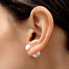 Thumbnail Image 3 of 8.0-13.0mm Button Freshwater Cultured Pearl Reversible Stud Earrings in Sterling Silver