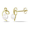 Thumbnail Image 0 of 5.5-6.0mm Button Freshwater Cultured Pearl Abstract Stud Earrings in 10K Gold