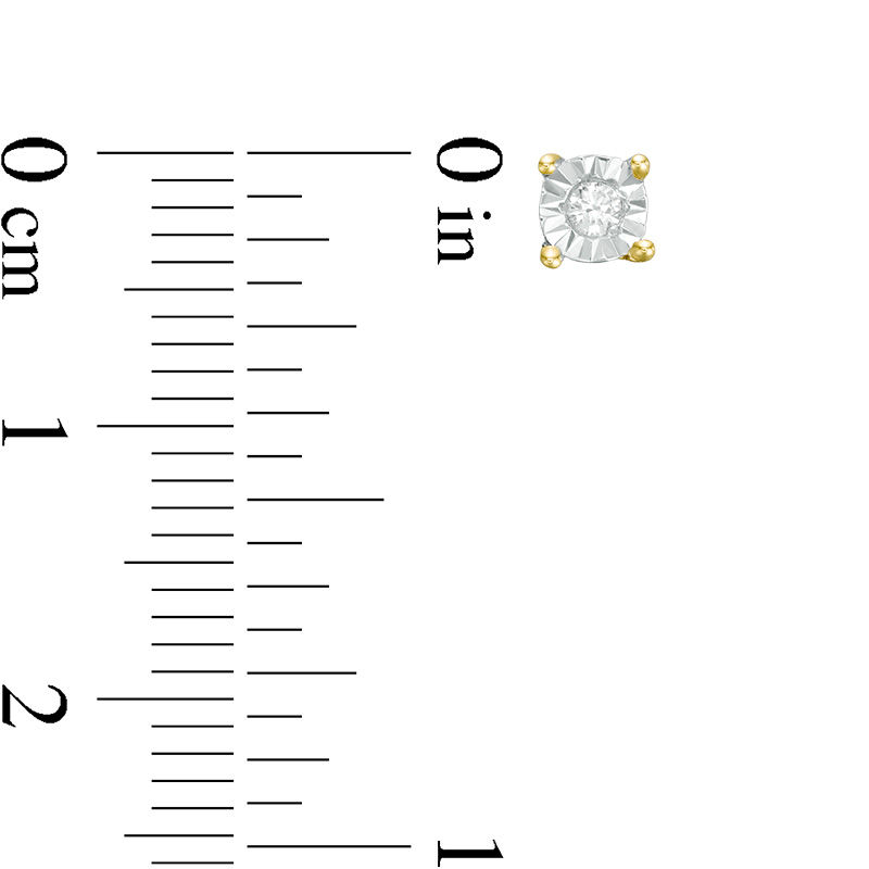 Main Image 2 of 0.145 CT. T.W. Diamond Solitaire Stud Earrings in 10K Gold