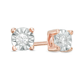 0.145 CT. T.W. Diamond Solitaire Stud Earrings in 10K Rose Gold