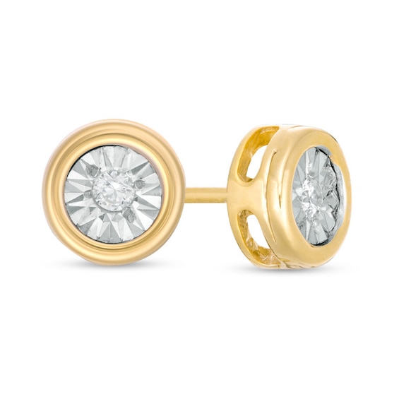 0.04 CT. T.W. Diamond Solitaire Stud Earrings in 10K Gold