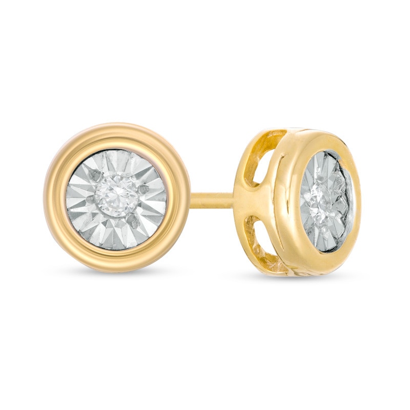 0.04 CT. T.W. Diamond Solitaire Stud Earrings in 10K Gold|Peoples Jewellers