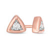 Thumbnail Image 0 of 0.04 CT. T.W. Diamond Solitaire Triangle Stud Earrings in 10K Rose Gold