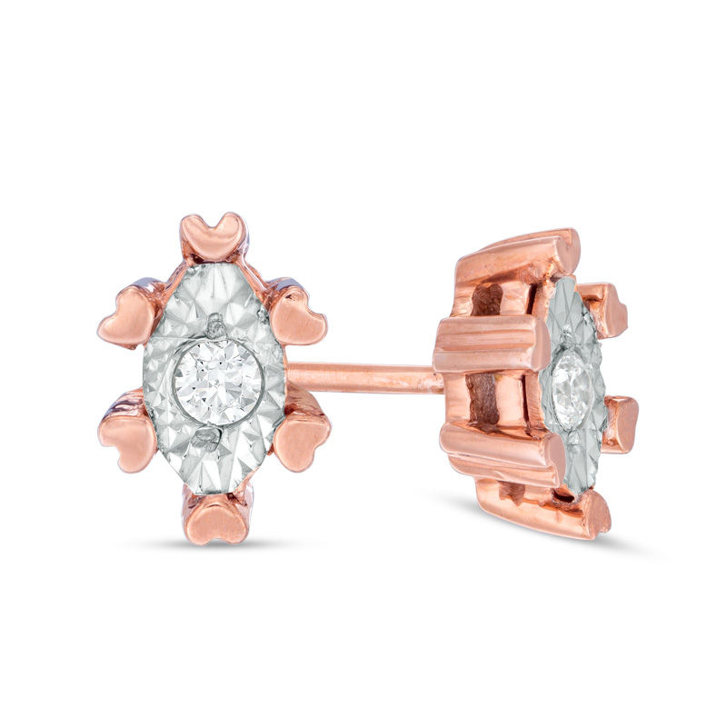 CT. T.W. Diamond Solitaire Marquise Stud Earrings in 10K Rose Gold|Peoples Jewellers