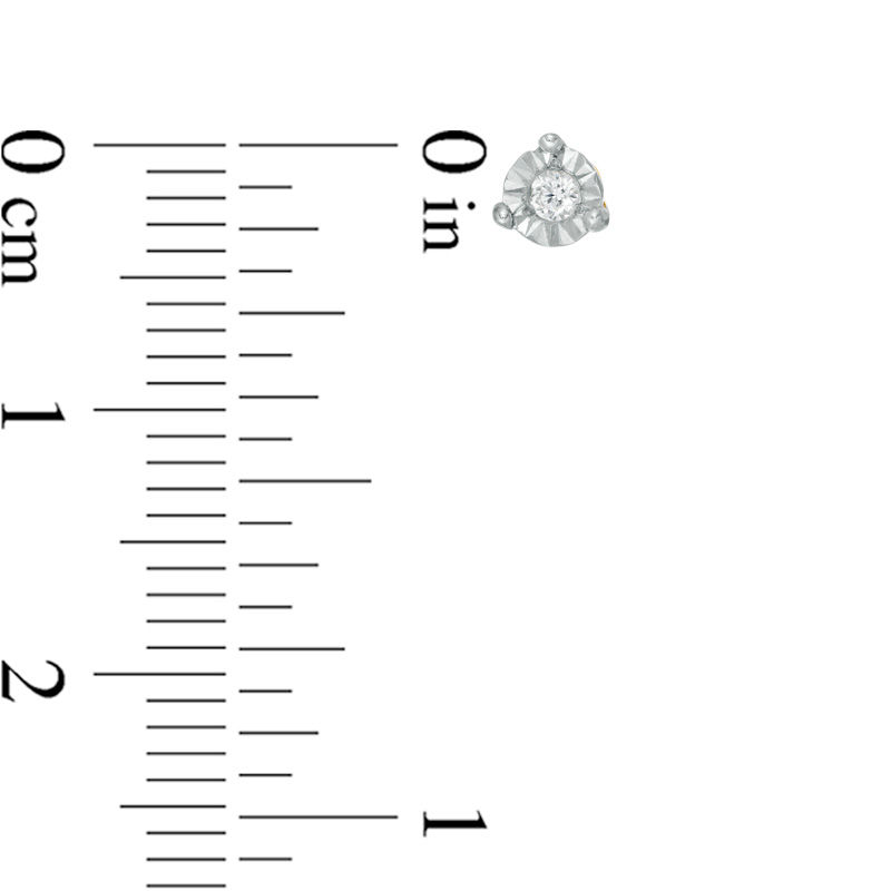 Main Image 2 of 0.085 CT. T.W. Diamond Solitaire Stud Earrings in 10K Gold