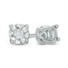 Thumbnail Image 0 of 0.145 CT. T.W. Diamond Solitaire Filigree Basket Stud Earrings in 10K White Gold