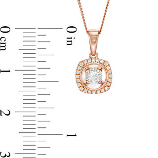 Magnificence™ 0.15 CT. T.W. Diamond Cushion Frame Pendant in 10K Rose Gold