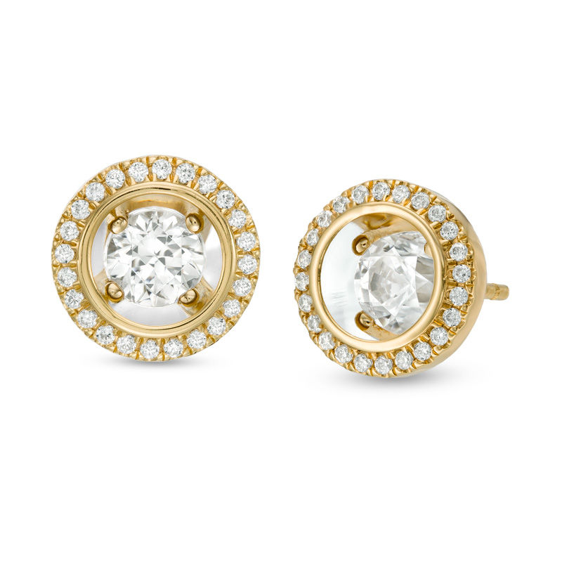 Magnificence™ 0.33 CT. T.W. Diamond Frame Stud Earrings in 10K Gold|Peoples Jewellers
