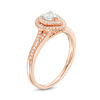 Thumbnail Image 2 of 0.45 CT. T.W. Diamond Double Pear-Shaped Frame Vintage-Style Engagement Ring in 14K Rose Gold