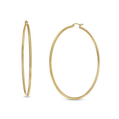 65.0mm Tube Hoop Earrings in 10K Gold