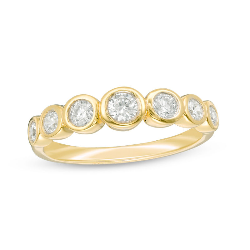 0.45 CT. T.W. Diamond Seven Stone Bubble Band in 10K Gold|Peoples Jewellers