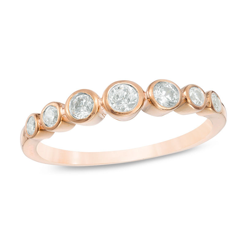 0.23 CT. T.W. Diamond Seven Stone Bubble Band in 10K Rose Gold|Peoples Jewellers