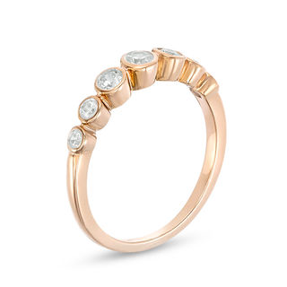 0.23 CT. T.W. Diamond Seven Stone Bubble Band in 10K Rose Gold