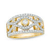 Thumbnail Image 0 of 0.45 CT. T.W. Diamond Wave Ring in 10K Gold