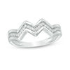 Thumbnail Image 0 of 0.115 CT. T.W. Diamond Zig-Zag Band in 10K White Gold