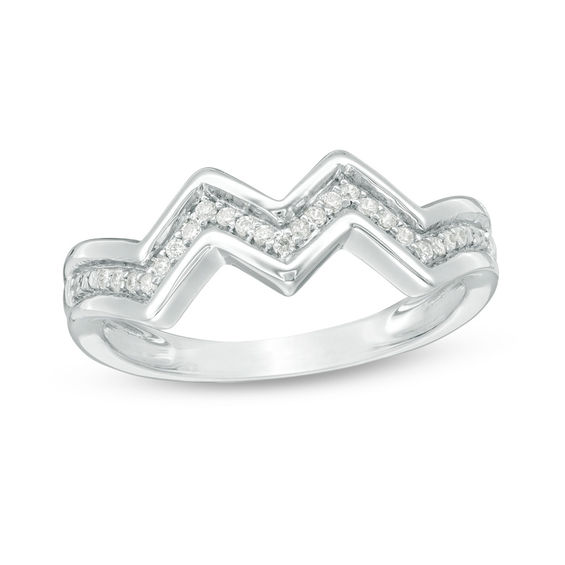 0.115 CT. T.W. Diamond Zig-Zag Band in 10K Gold