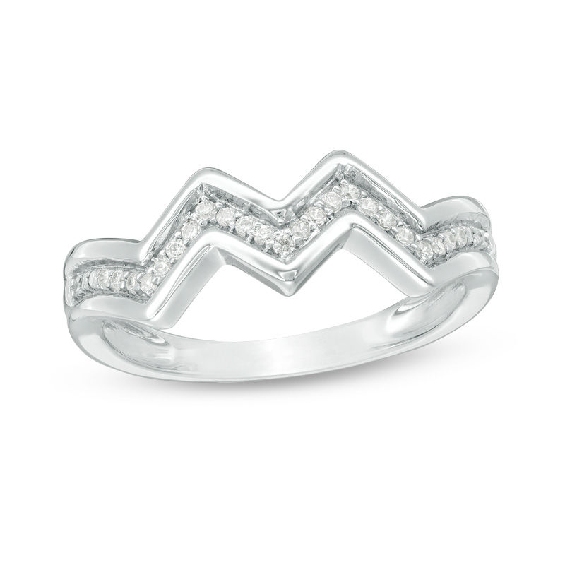 0.115 CT. T.W. Diamond Zig-Zag Band in 10K Gold|Peoples Jewellers