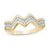 Thumbnail Image 1 of 0.115 CT. T.W. Diamond Zig-Zag Band in 10K Gold