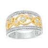 0.37 CT. T.W. Diamond Filigree Scroll Ring in 10K Two-Tone Gold