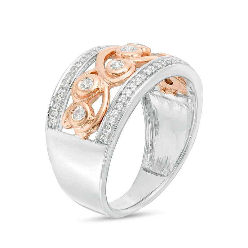 0.37 CT. T.W. Diamond Filigree Scroll Ring in 10K Two-Tone Gold|Peoples Jewellers