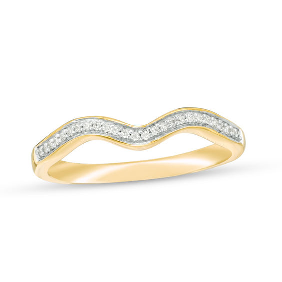 0.065 CT. T.W. Diamond Contour Wedding Band in 10K Gold