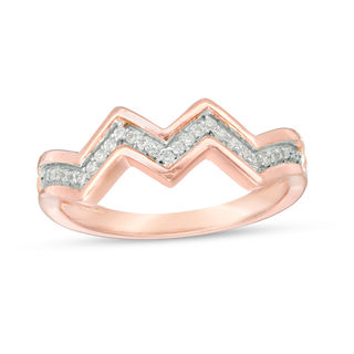 0.115 CT. T.W. Diamond Zig-Zag Band in 10K Rose Gold