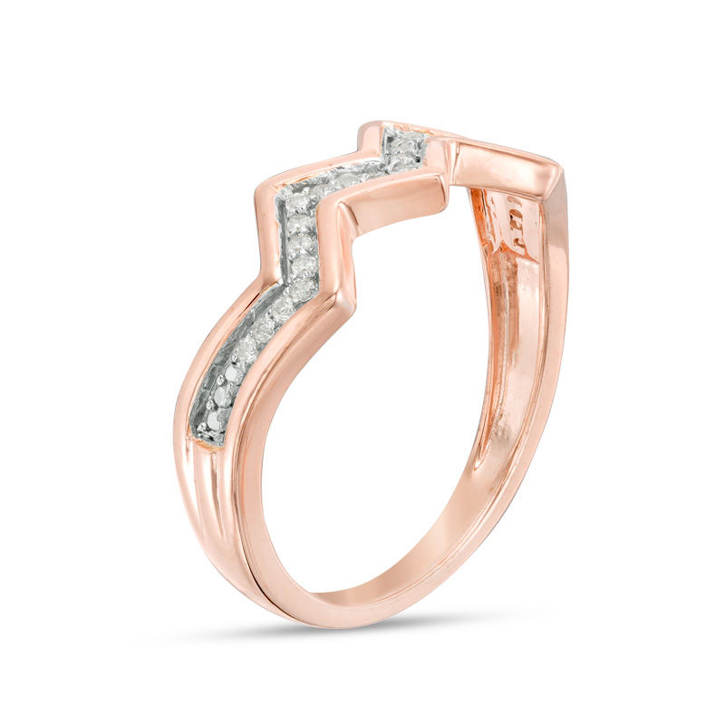 0.115 CT. T.W. Diamond Zig-Zag Band in 10K Rose Gold|Peoples Jewellers
