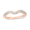 0.065 CT. T.W. Diamond Wavy Wedding Band in 10K Rose Gold