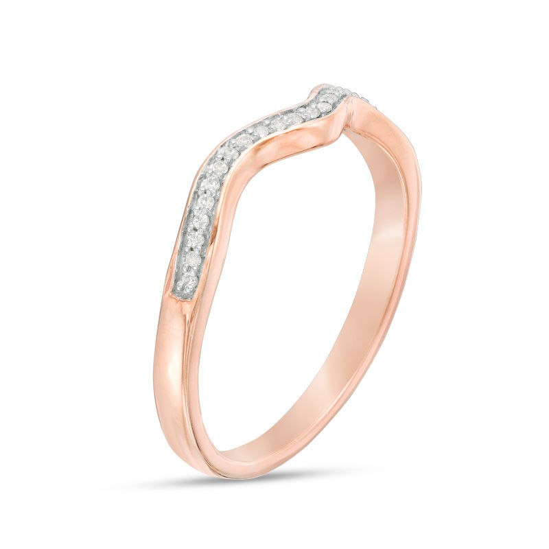 0.065 CT. T.W. Diamond Wavy Wedding Band in 10K Rose Gold|Peoples Jewellers