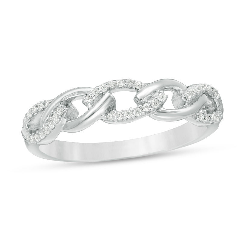 0.086 CT. T.W. Diamond Chain Link Band in Sterling Silver|Peoples Jewellers