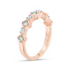 0.145 CT. T.W. Diamond Alternating Anniversary Band in 10K Rose Gold