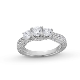 1.45 CT. T.W. Diamond Past Present Future® Ring in 14K White Gold (I/I2)