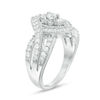 0.95 CT. T.W. Diamond Bypass Marquise Frame Vintage-Style Engagement Ring in 10K White Gold