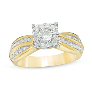 0.80 CT. T.W. Diamond Frame Engagement Ring in 10K Gold