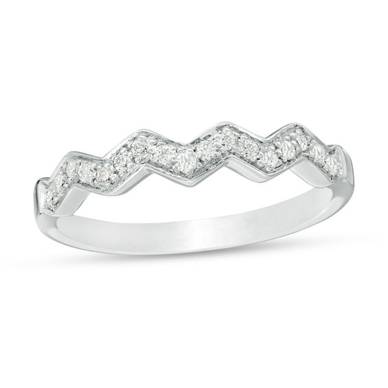 0.085 CT. T.W. Diamond Zig-Zag Band in 10K White Gold