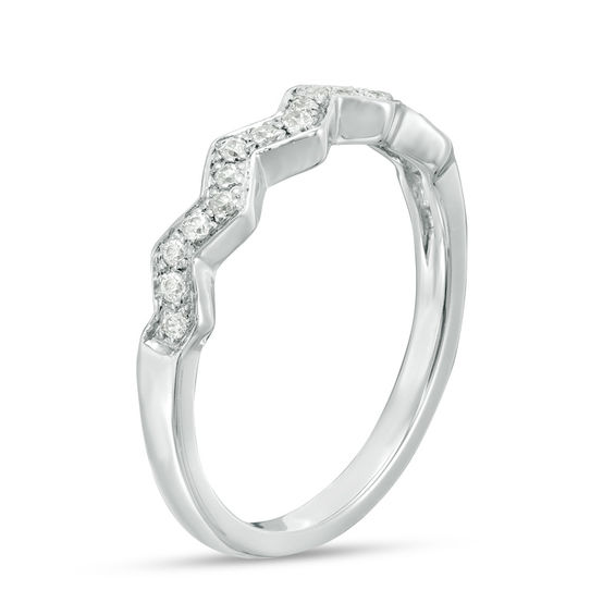 0.085 CT. T.W. Diamond Zig-Zag Band in 10K White Gold