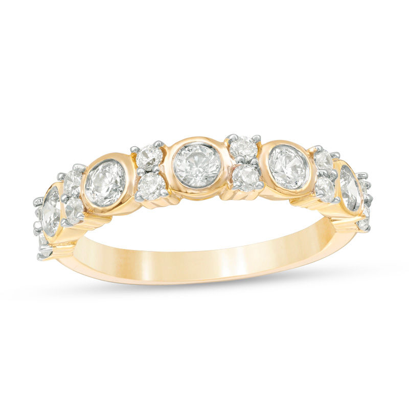 0.69 CT. T.W. Diamond Alternating Anniversary Band in 10K Gold|Peoples Jewellers