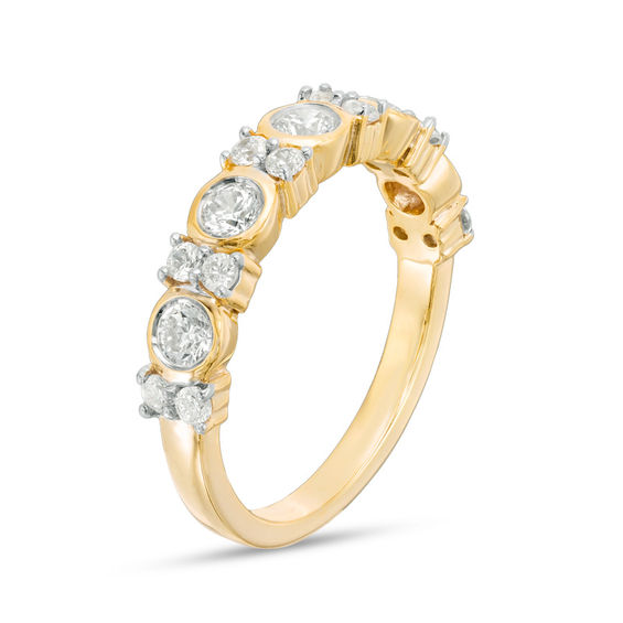 0.69 CT. T.W. Diamond Alternating Anniversary Band in 10K Gold